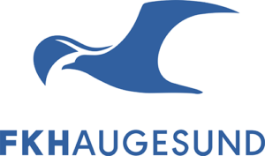 Logo FKH, hybridgress på Haugesund stadion